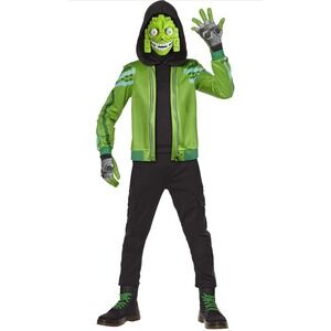 Fortnite Mezmer Halloween Costume Green Youth Size Large 10-12 Epic Games New